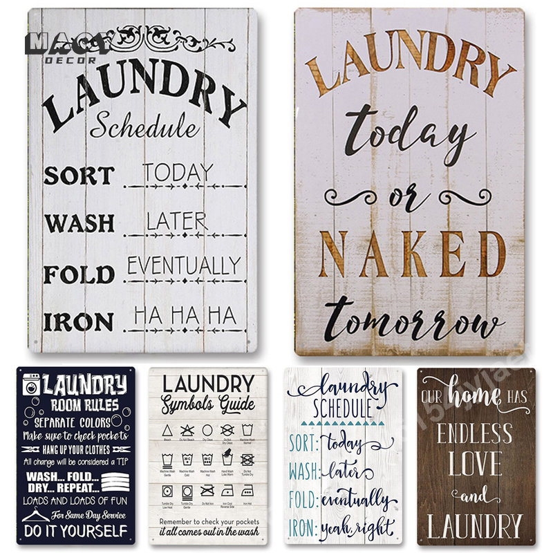 Home Bathroom Decor - لافتة معدنية بتصميم شعار، ديكور غرفة