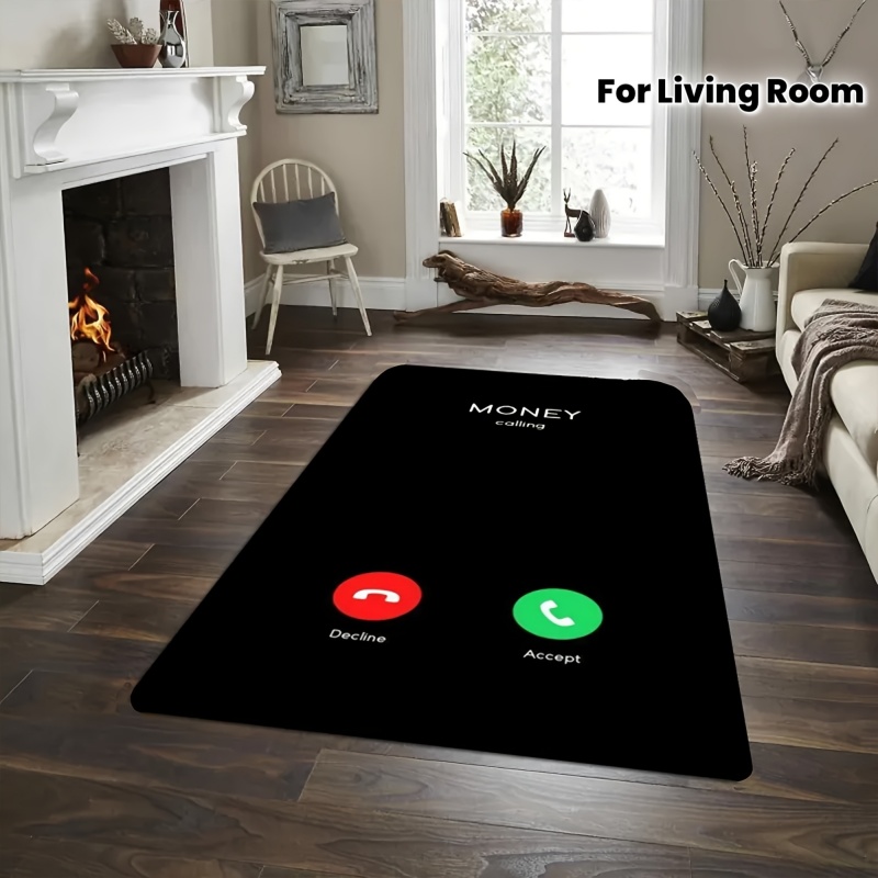 Home Bathroom Called - سجادة أرضية كبيرة مطبوعة بتصميم هاتف
