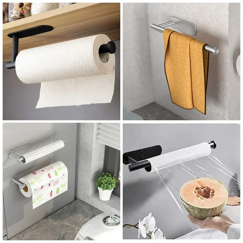 Home Bathroom Paper Towel Holder - حامل ورق التواليت ذاتي اللصق باللون