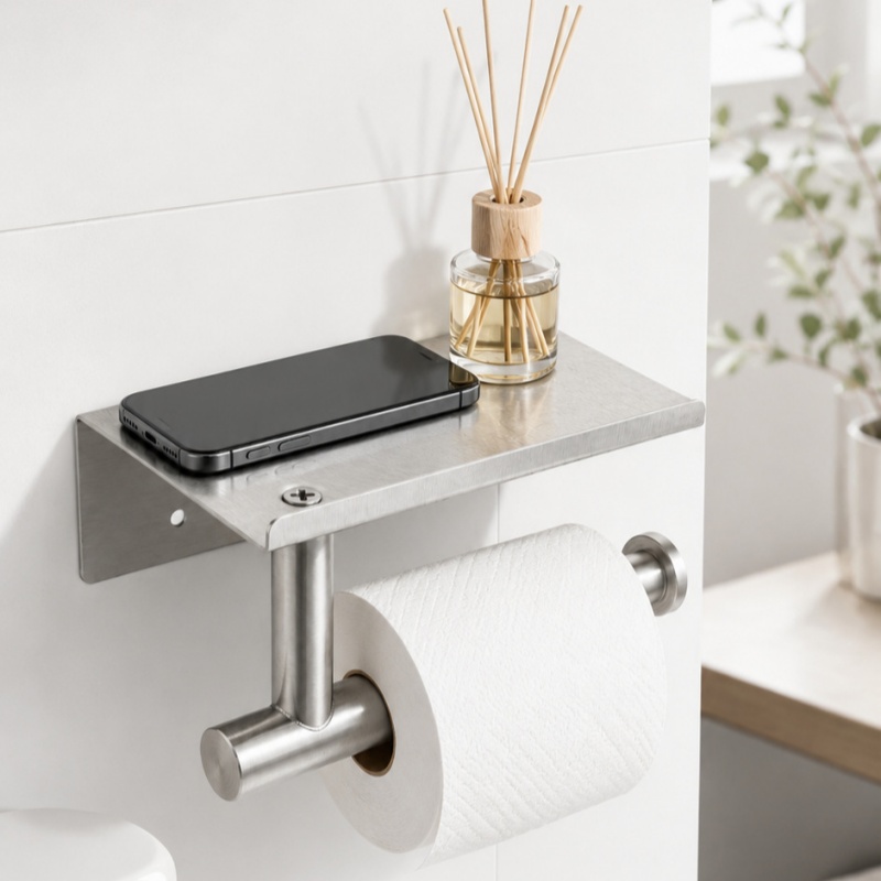 حامل ورق الحمام من الفولاذ الم - مراجعة Home Bathroom Paper Towel Holder وسعره