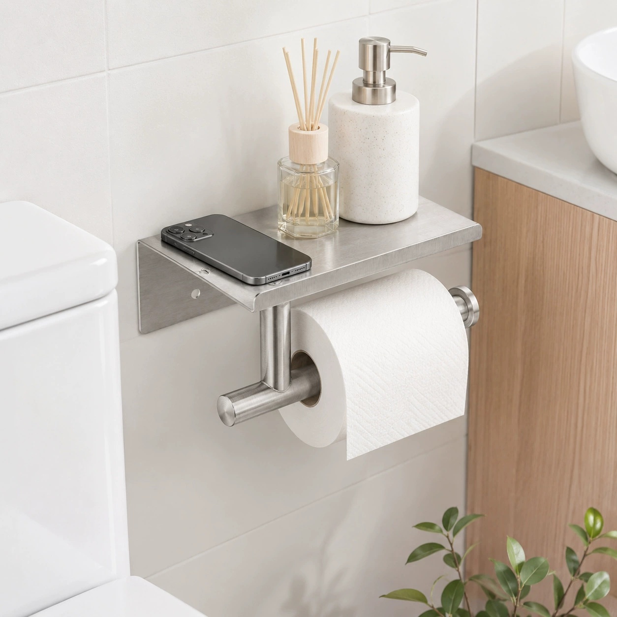 حامل ورق الحمام من الفولاذ الم - مراجعة Home Bathroom Paper Towel Holder وسعره