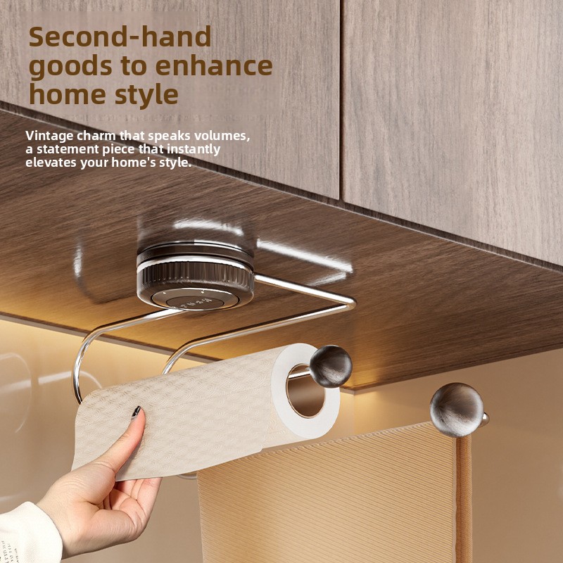 رف تخزين مثبت على الحائط بدون  - مراجعة Home Bathroom Paper Towel Holder وسعره