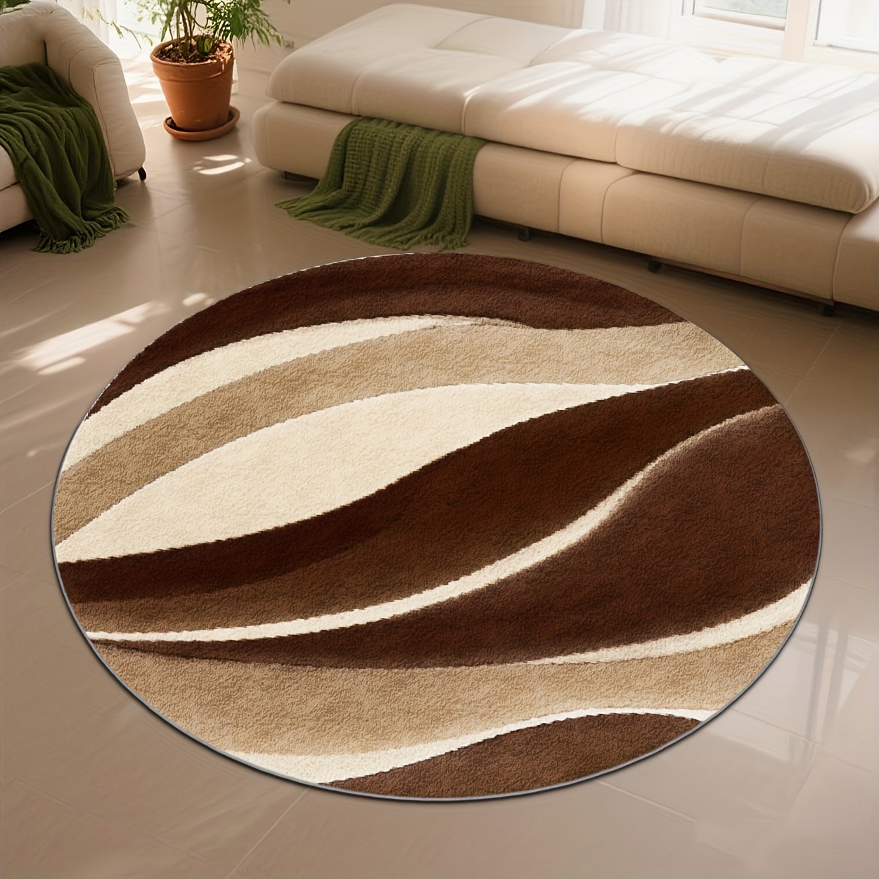 سجادة دائرية بتصميم بوهو تجريد - مراجعة Home Living Bathroom Vanity وسعره