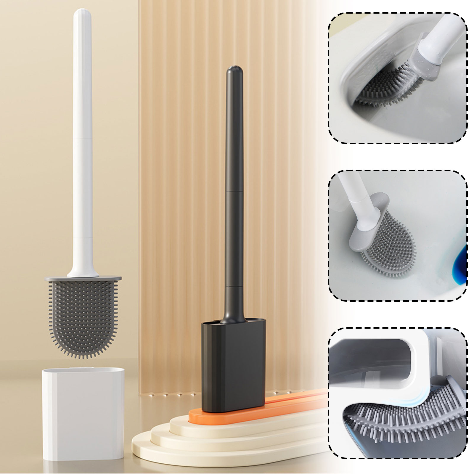 فرشاة المرحاض السيليكون مع حام - مراجعة Home Bathroom Cleaning وسعره
